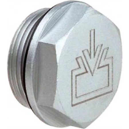 J.W. WINCO J.W. Winco Aluminum Threaded Plug w/Fill Symbol w/2mm Vent Hole G 3/4" Pipe Thread 742-32-G3/4-ES-2